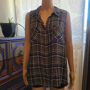 Green and blue sleeveless women's T-Shirt